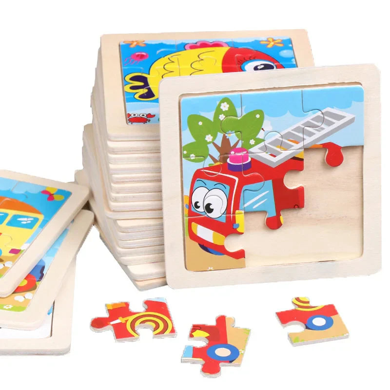 Wooden 3D Animal Puzzle for Kids – Educational & Compact Toy by YunDuo BaBy