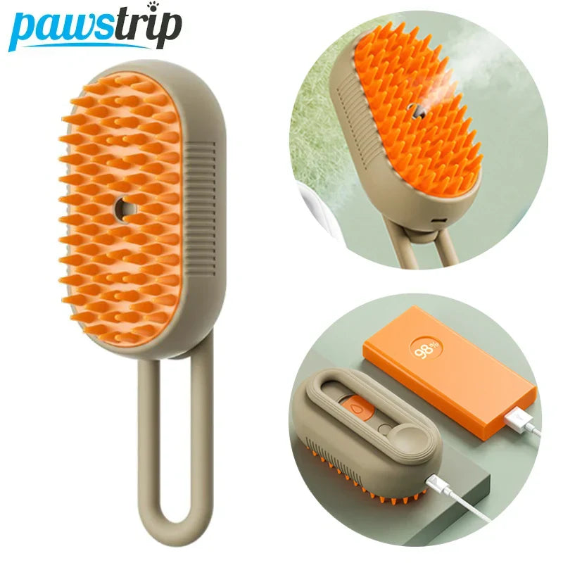 3-in-1 Cat Steam Brush & Pet Grooming Comb – Electric Water Spray Massage for Cats