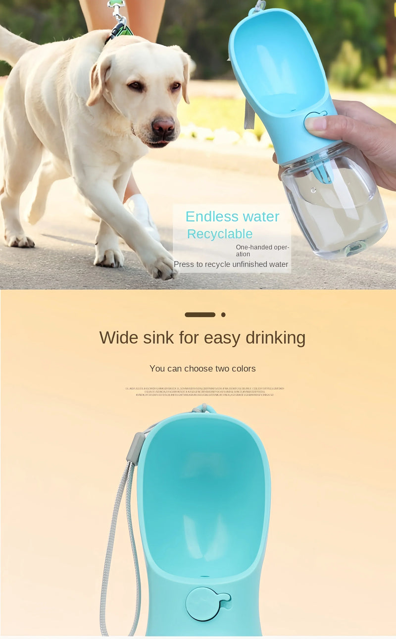 Portable Dog & Cat Water Bottle – 2-in-1 Food and Water Container for Pets, Feeder Bowl for Outdoor Travel