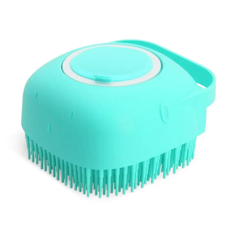 Pet Dog Shampoo Brush – 2.7oz 80ml Cat Massage Comb, Soft Silicone Rubber Grooming Scrubber for Bathing Short Hair