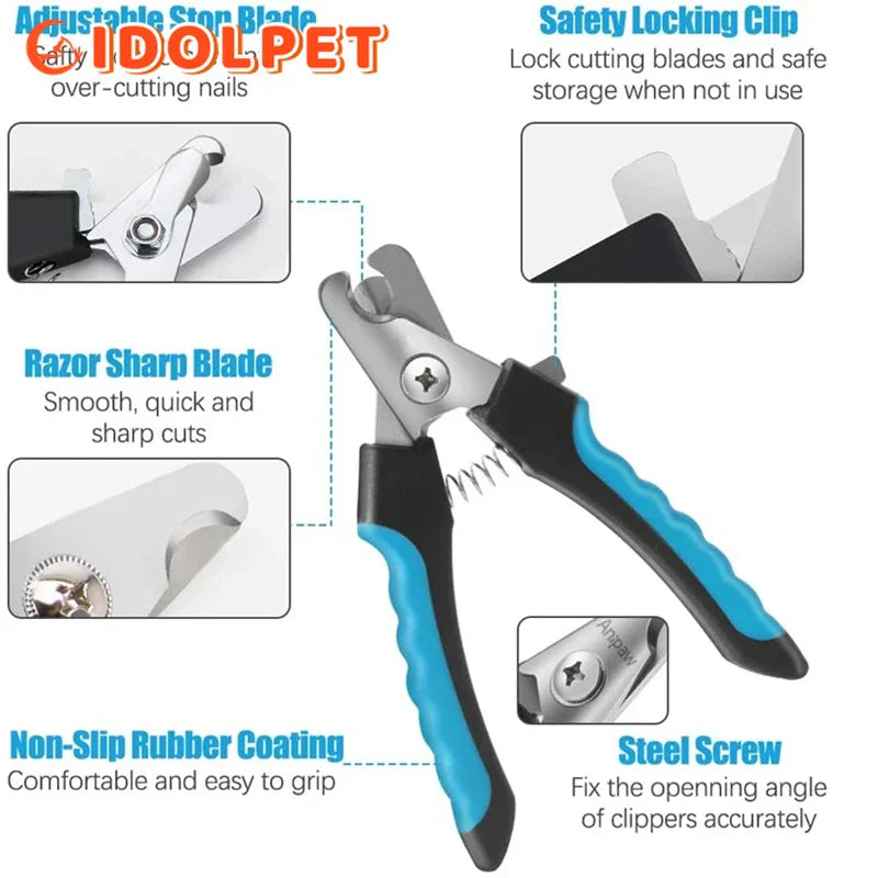 Professional Pet Nail Clipper with Safety Guard – Stainless Steel Scissors for Dog & Cat Claw Care, Grooming Supplies