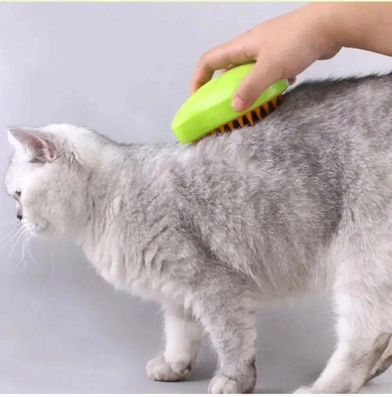 3-in-1 Cat & Dog Steamy Brush – Electric Pet Grooming Tool with Sprayer & Massage Comb