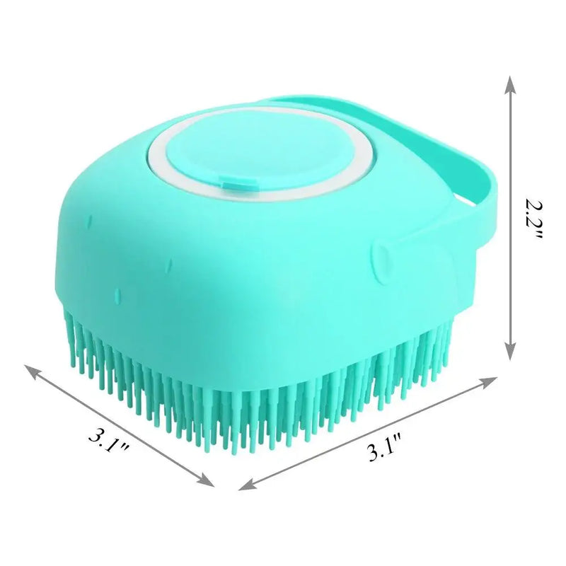 Pet Dog Shampoo Brush – 2.7oz 80ml Cat Massage Comb, Soft Silicone Rubber Grooming Scrubber for Bathing Short Hair