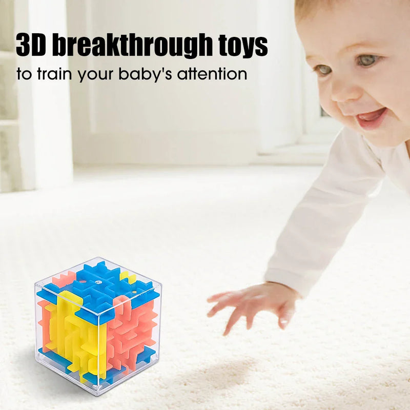 2pcs Kids 3D Transparent Maze Puzzle – Educational Pressure Relief Toy for Children